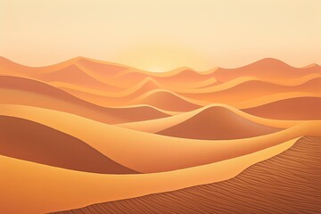 Fototapeta na wymiar Golden Desert Sand Gradients: Dawn Hues of the Desert Sky