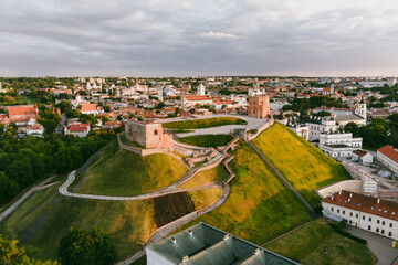 Aerial view of Vilnius Old Town, one of the largest surviving medieval old towns in Northern Europe. - 794965478