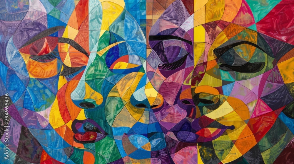 Poster abstract composition symbolizing the unity and harmony of humanity