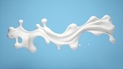 Spread milk on a blue background The idea of ​​calcium strengthening bones from milk