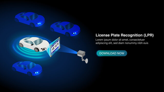 Smart LPR Camera Solutions Landing Page: Automated License Plate Recognition, Car Registration, and Speed Detection. Monitoring, Location Tracking Radar, and Road Traffic Rule Violation Detection