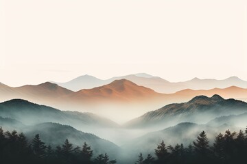 Misty Mountain Gradient Views: Soft Foggy Highland Tones