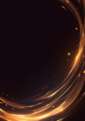 Dark background, golden lines, geometric figures, overlay, strong artistic sense, strong metallic sense, space for copying, blank space, 4k high-definition wallpaper，Mesmerizing Metallic Waves on Dark