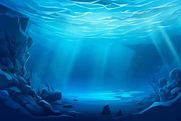 Fototapeta na wymiar Marine Blue Depth Gradients: Oceanic Deep Gradient Layers