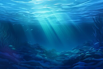 Fototapeta na wymiar Oceanic Deep Gradient Layers: Underwater Twilight Spectacle