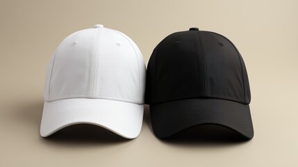 plain black and white baseball cap for mockup.