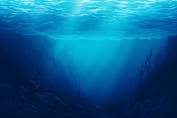 Fototapeta na wymiar Vibrant Blue Depths: Oceanic Gradients and Deep Sea Color Schemes