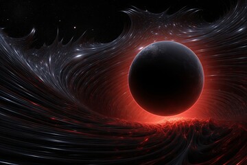 Quantum Physics Educational Animations: Exploring Black Hole Singularity Visuals - obrazy, fototapety, plakaty