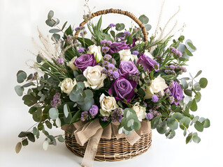 an image of a colorful and beautiful flower basket