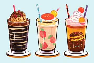 Malt Shop Drink Options & Retro Diner Menu Designs