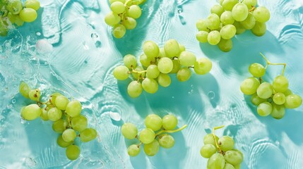 Fresh summer minimal image with grape and water. Generative AI - 794976287
