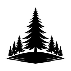 Fototapeta premium Spruce Tree Vector Silhouette Showcasing the Timeless Beauty- Spruce Tree Illustration- Minimalist Spruce Tree vector.
