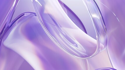 Abstract purple background with curved glass shapes and fluid lines, creating an elegant and modern wallpaper design in the style of fluid lines.