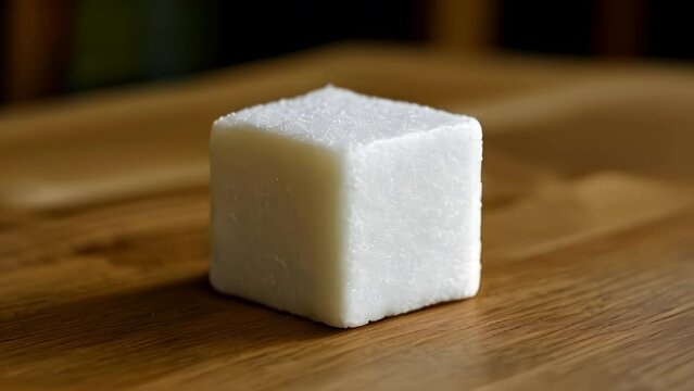  A cube of white sugar ready to sweeten your day
