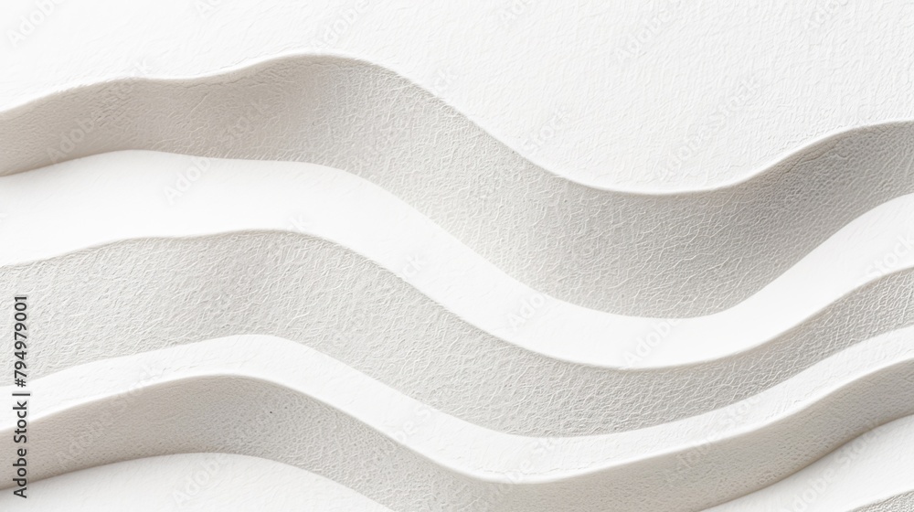 Fototapete white abstract waves wave papercut overlapping 3d soft pastel paper texture background banner for pr
