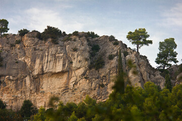 Landscape with cliffs and forest. Marjan Park in Dolmacia.