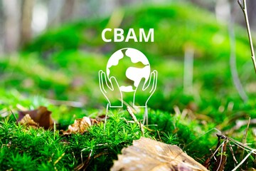 European carbon tariff regulation. Carbon Border Adjustment Mechanism (CBAM). CO2 Reduction Concept