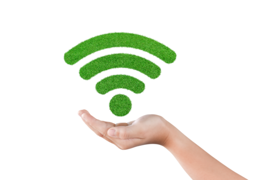Hands hope and wifi icon isolated on transparent background. PNG File