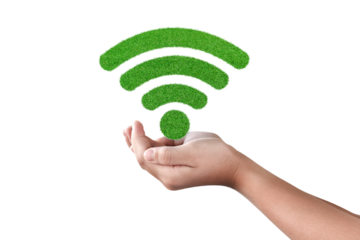 Hands hope and wifi icon isolated on transparent background. PNG File