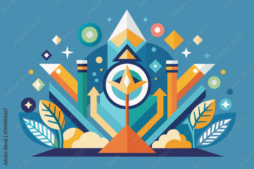 Aufkleber an abstract symbol representing growth and transformation