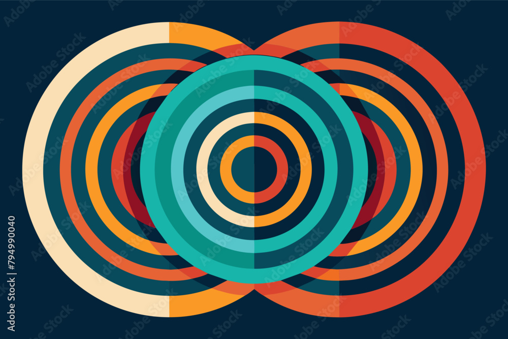 Aufkleber A series of concentric rings symbolizing unity and interconnectedness