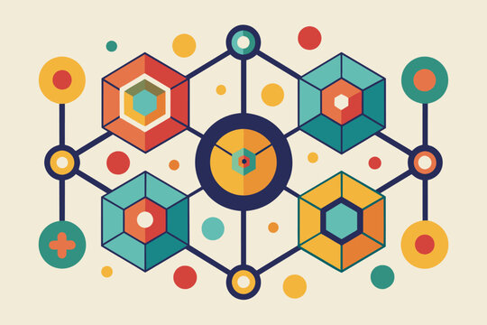 A series of interconnected shapes suggesting interconnectedness