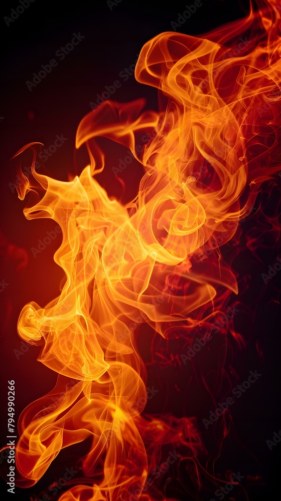 Wall mural fire flames background