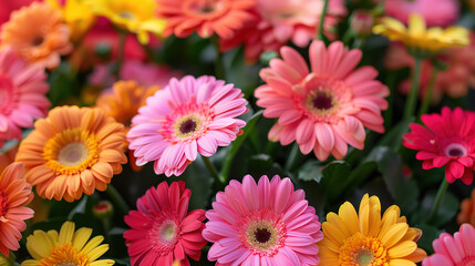 Vibrant Colorful Flowers in Close-up Shot