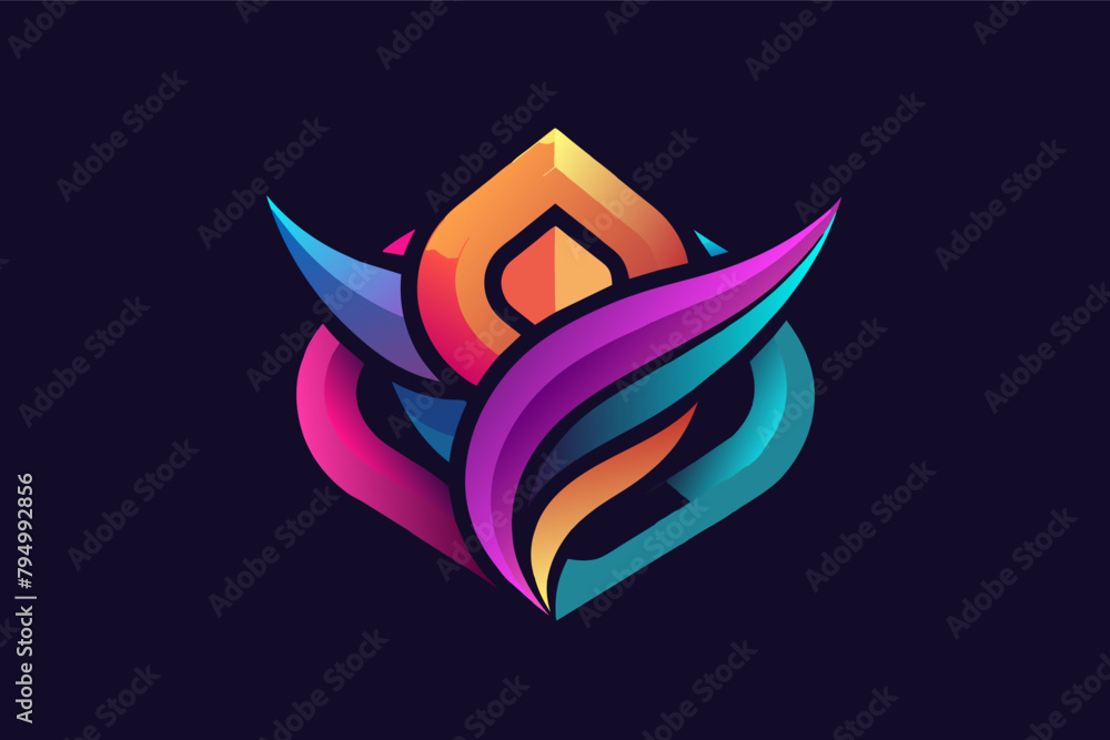 Poster Combine abstract shapes with gradient colors for an artistic and scalable logo design
