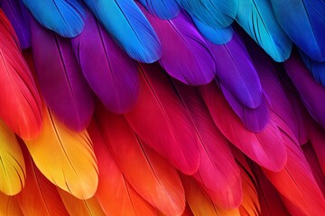 Radiant Parrot Feather Gradients: Vibrant Feather Palette