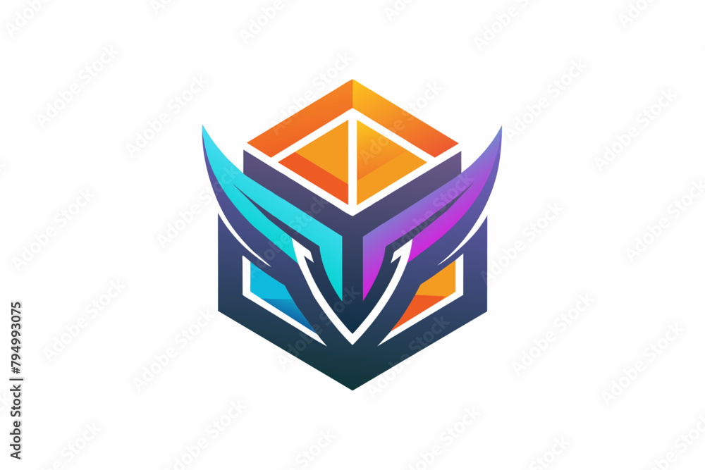 Aufkleber craft a logo using gradient color blocking for a contemporary look in vector format
