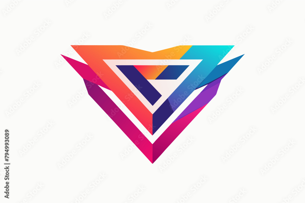 Aufkleber craft a logo using gradient color blocking for a contemporary look in vector format
