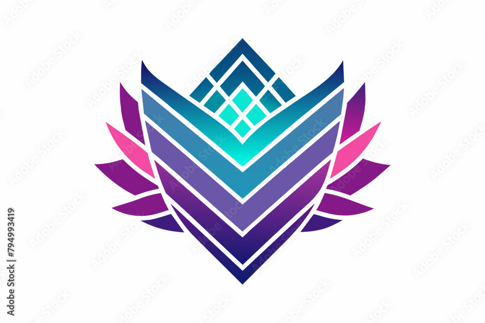 Aufkleber create a logo with gradient patterns inspired by textiles, delivered in vector format
