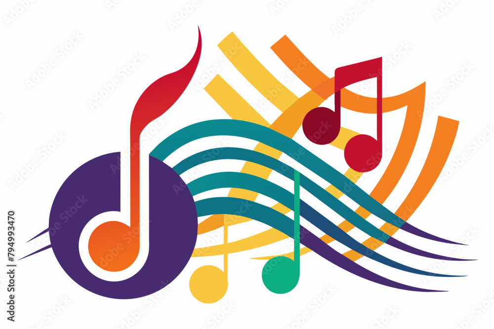Poster Create an abstract icon inspired by the rhythm and movement of music