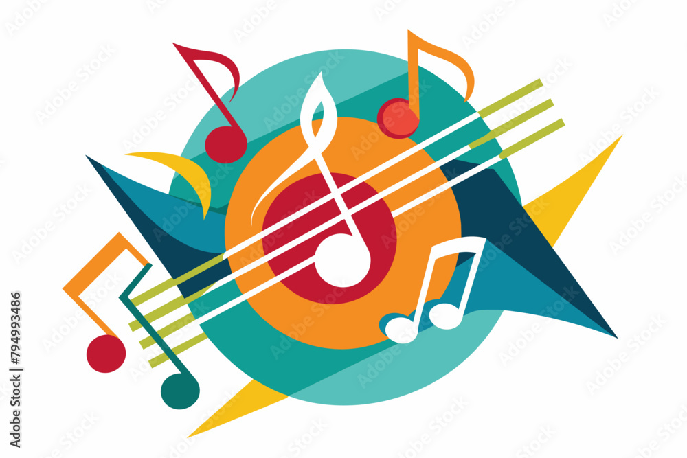 Poster create an abstract icon inspired by the rhythm and movement of music
