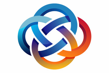Create a logo with interlocking shapes using gradient fills, designed as a vector graphic