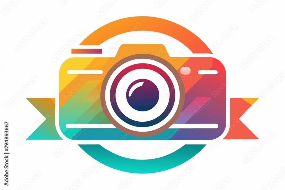 Leinwandbilder Create a photography logo with soft gradient tones and scalable vector graphics