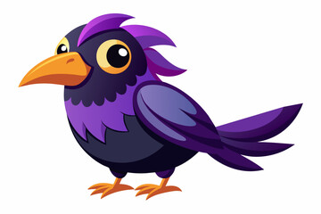 Obraz premium Cute Crow Clever gradient illustration in white background