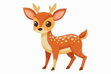 Cute Deer Alert gradient illustration in white background