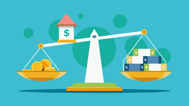 An animation of a scale tipping from heavy debt on one side to a pile of money on the other symbolizing the transformation of debt into wealth.