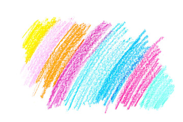 Photo grunge hand draw, scribble colorful cross hatch, wax pastel, crayon isolated on white, clipping path
