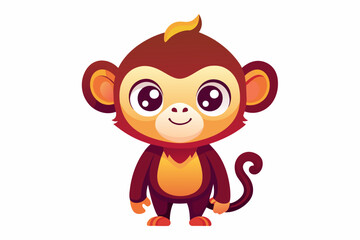 Cute Monkey Cheeky gradient illustration in white background