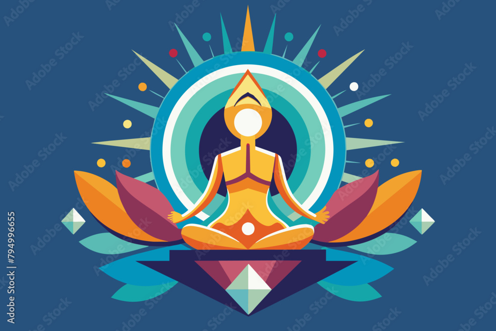 Poster design an abstract icon representing a concept of growth and progress