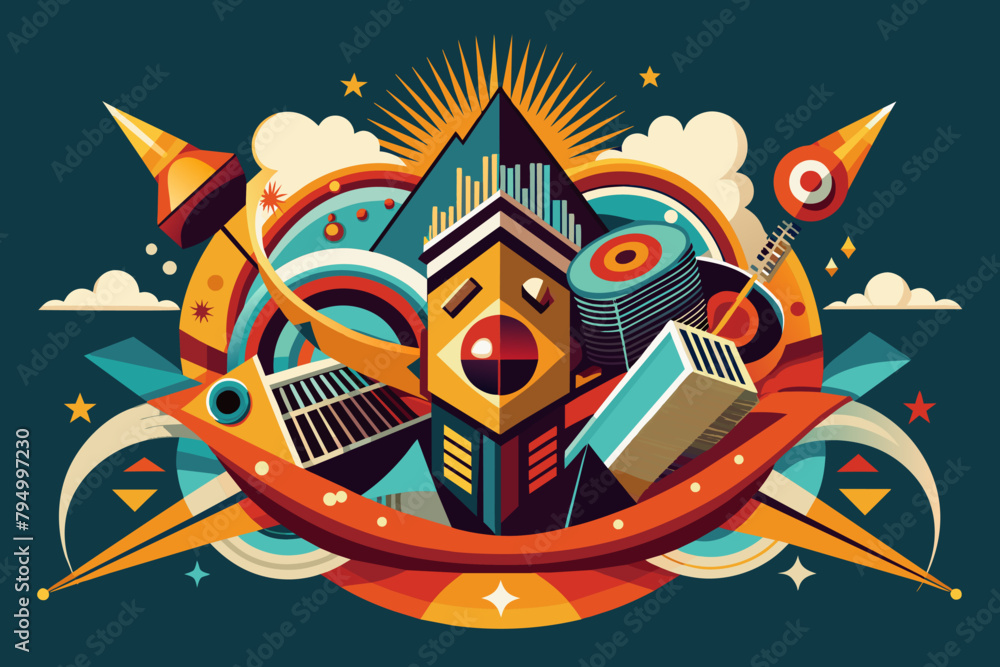 Poster dynamic and abstract compositions