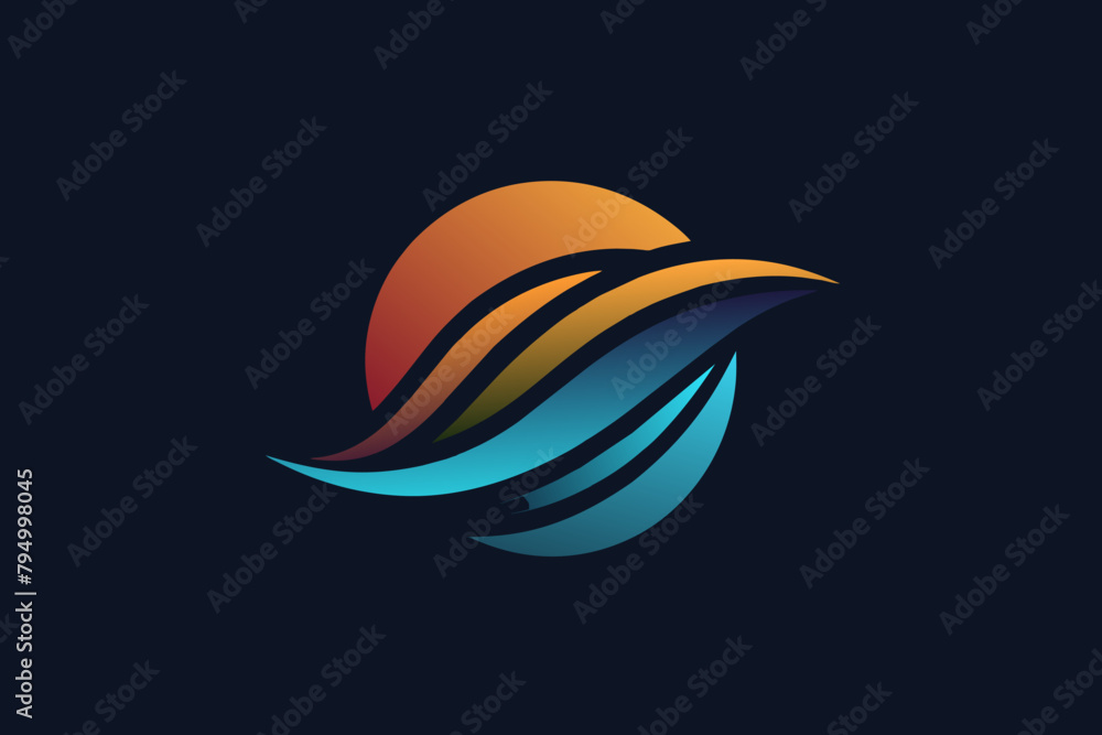 Aufkleber Experiment with duotone gradients for a minimalist and sleek logo design in vector