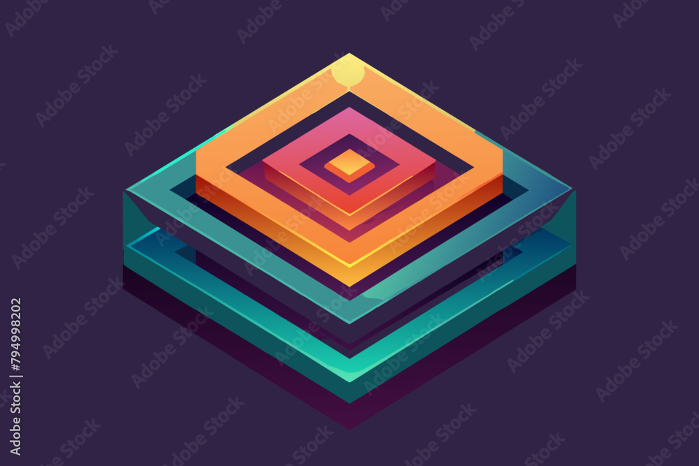 Fototapete experiment with layered gradients for a multi-dimensional logo design in vector format