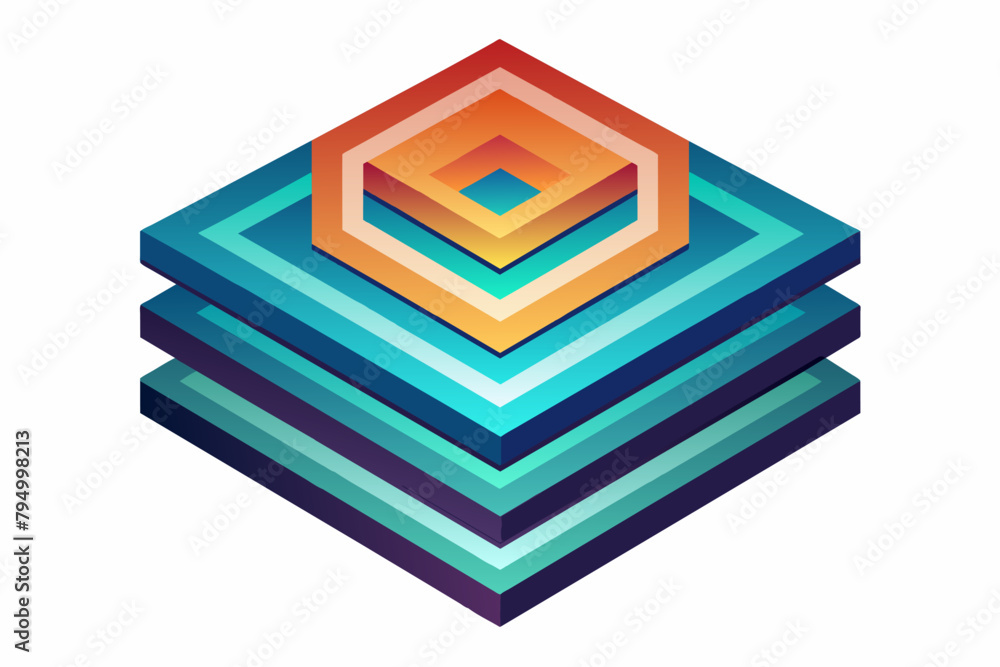 Fototapete experiment with layered gradients for a multi-dimensional logo design in vector format