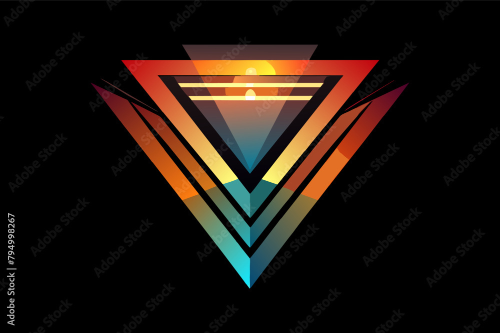Poster experiment with light and shadow effects in a gradient-based logo, vectorized for versatility
