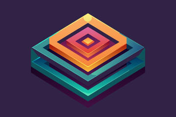 Experiment with layered gradients for a multi-dimensional logo design in vector format