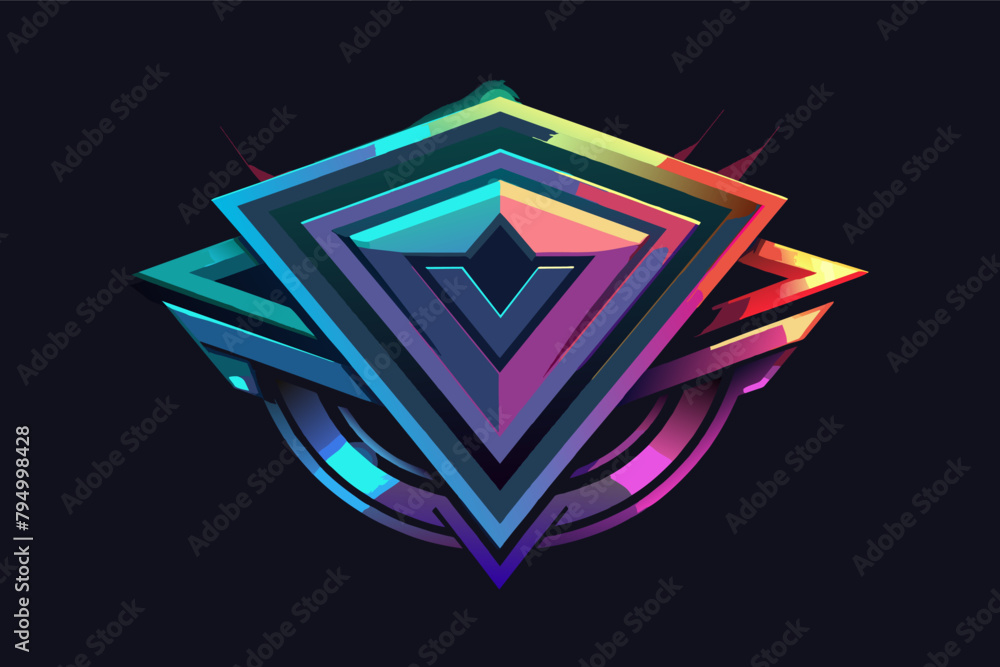 Fototapete experiment with holographic effects in a gradient logo concept, optimized as a vector file